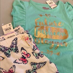 Epic Threads Mint Green Graphic Tee and Butterfly leggings Set